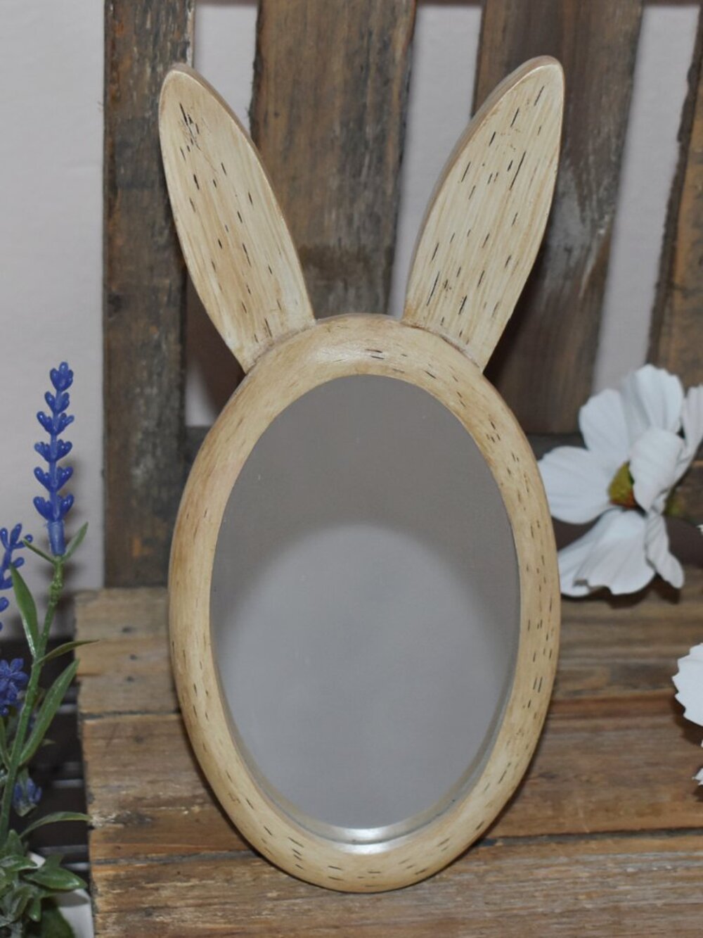 Cottagecore Small Bunny Rabbit Ears Mirror Whimsical Farmhouse Cottage Decor